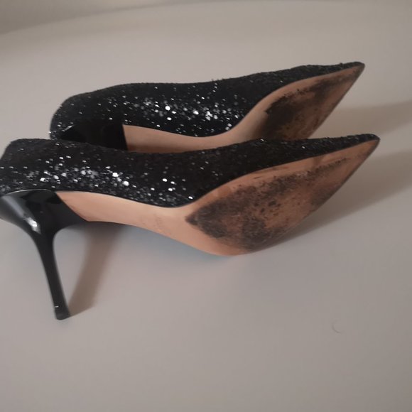 JIMMY CHOO Anouk glitter-finished leather pumps - Picture 7 of 8